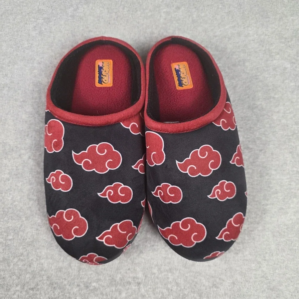 Naruto‎ Shippuden Slippers Mens Size 9 Black Akatsuki Cloud Mule House Shoes